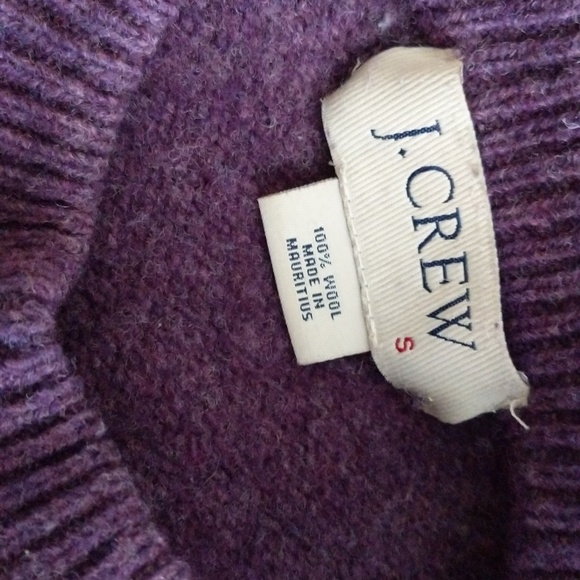 J. Crew Sweater Purple Wool Fits XS Crewneck - Picture 7 of 8